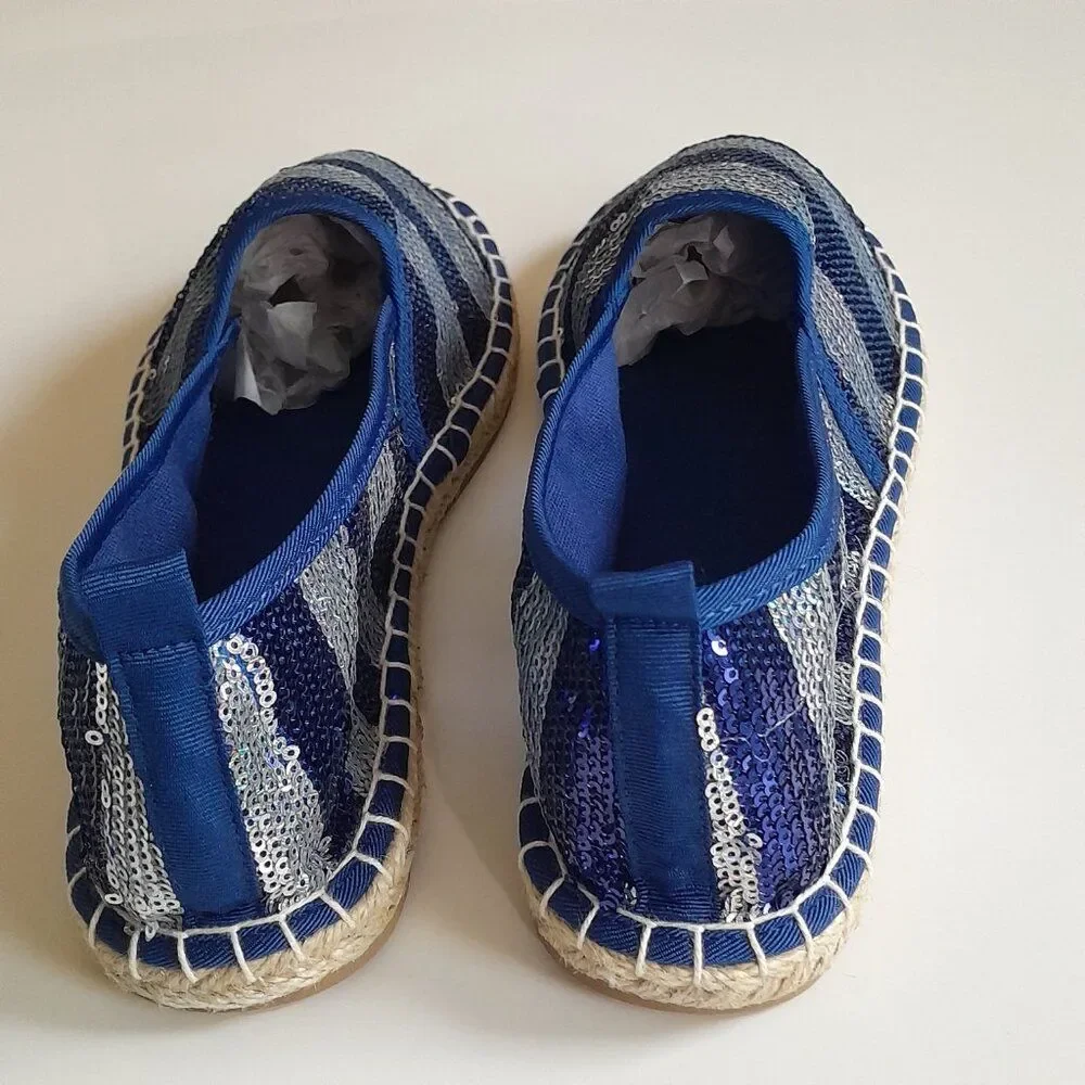 Pep step patriotic espadrille sequin loafer shoes TONY SS04 Size 7.5 Color Blue